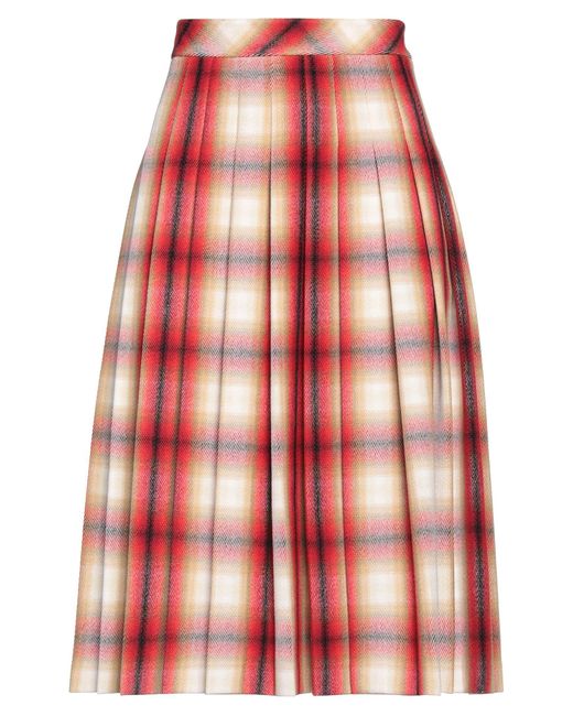 DSquared² Red Midi Skirt