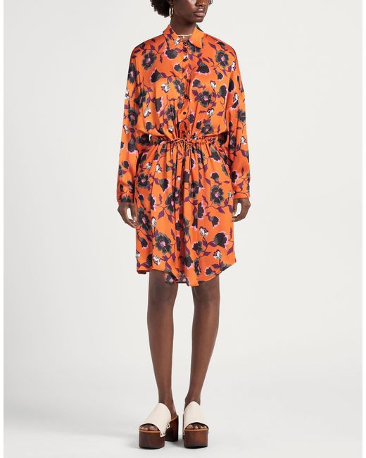 Replay Orange Mini Dress Polyester