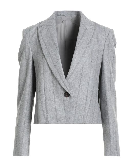 Brunello Cucinelli Gray Blazer Virgin Wool, Polyamide