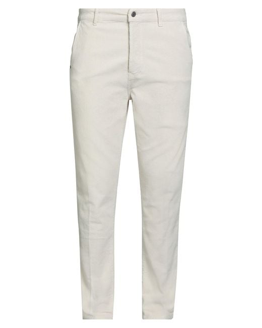 Daniele Alessandrini White Cream Pants Cotton, Elastane for men