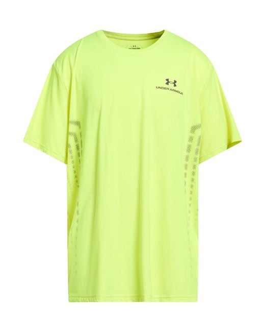 Under Armour Yellow T-Shirt Polyester, Elastane for men