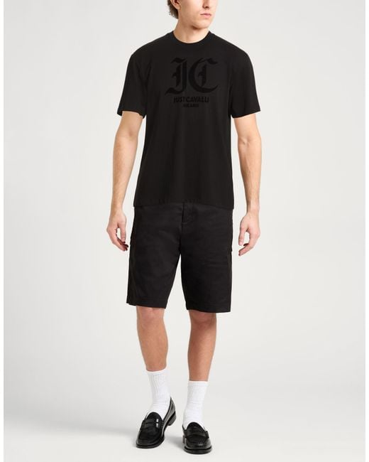 Just Cavalli Black T-Shirt Cotton for men