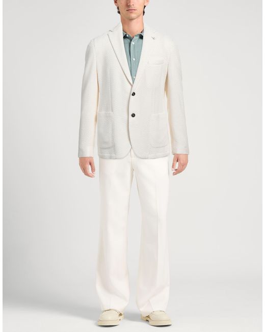 L.b.m. 1911 White Blazer Cotton, Polyester for men