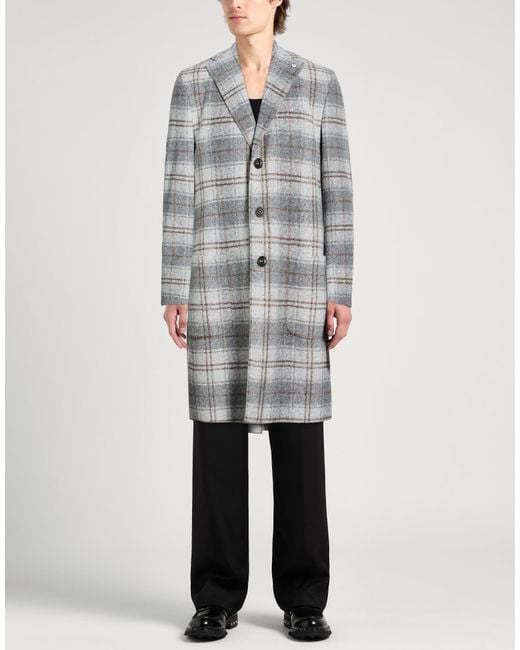 L.b.m. 1911 Gray Coat Polyester, Acrylic, Virgin Wool for men