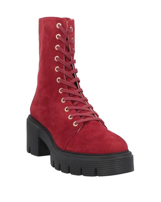 Stuart Weitzman Red Ankle Boots
