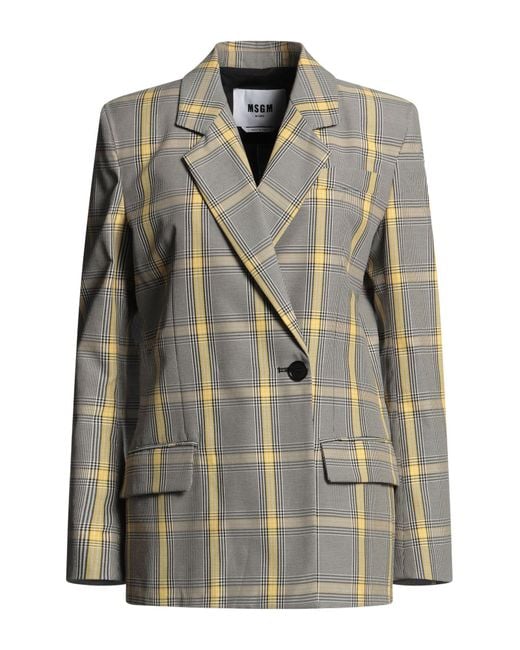 MSGM Yellow Blazer Recycled Polyester, Cotton