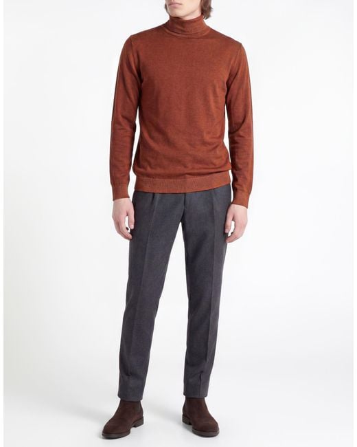 Daniele Fiesoli Red Turtleneck Merino Wool for men
