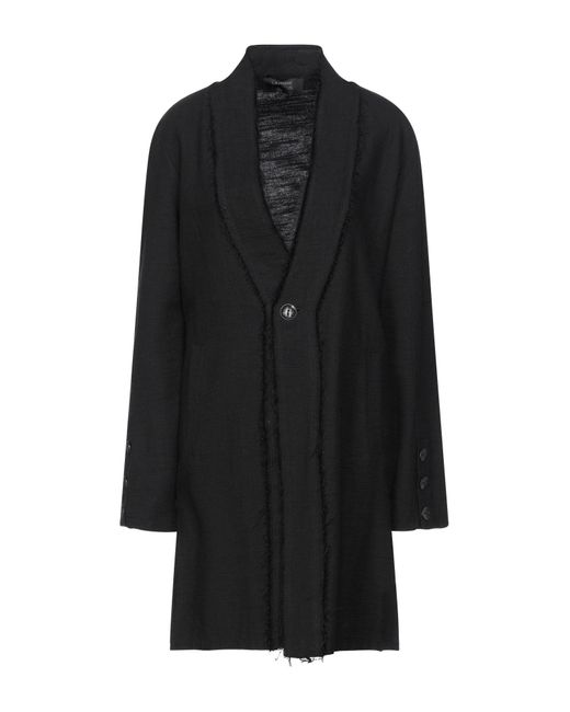 LA HAINE INSIDE US Black Overcoat & Trench Coat