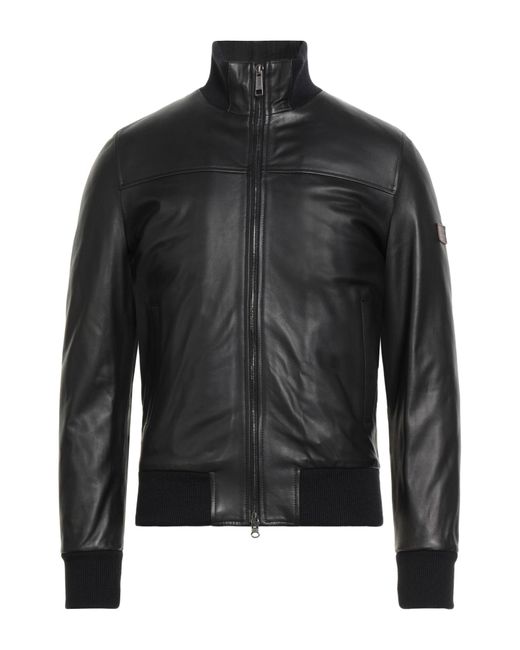 La Martina Black Jacket Ovine Leather for men