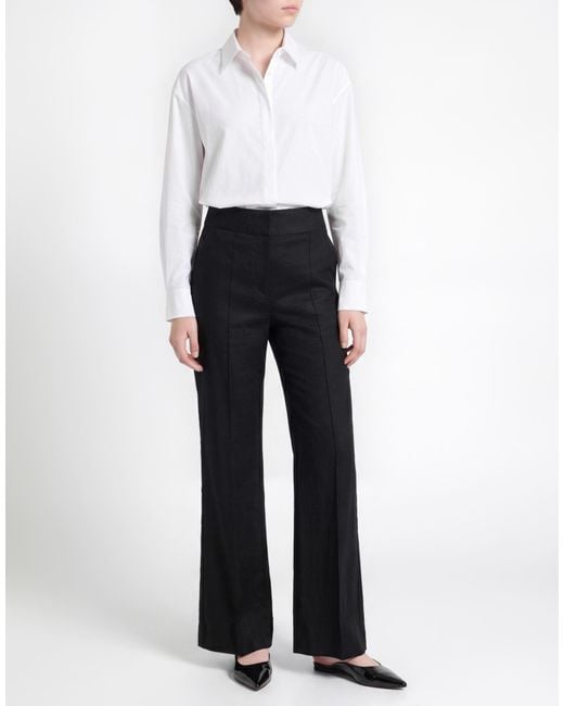 Veronica Beard Black Pants Linen, Viscose, Elastane