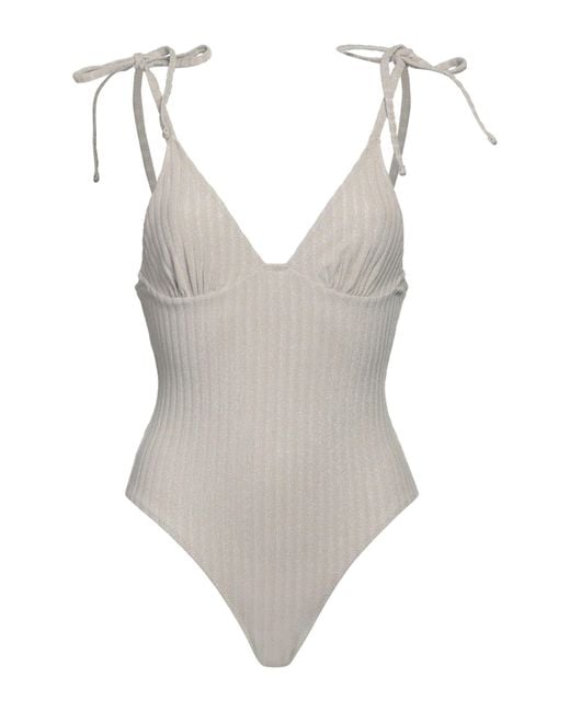 Solid & Striped Gray One-piece Swimsuit