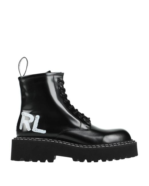Karl Lagerfeld Black Patrol Ii Brush Logo Hi Lace Ankle Boots Soft Leather