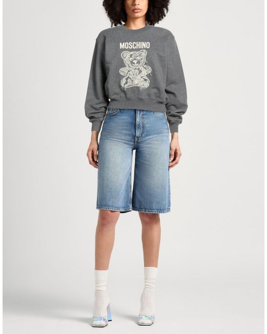 Moschino Gray Sweatshirt Cotton