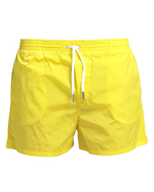 DSquared² Yellow Swim Trunks for men