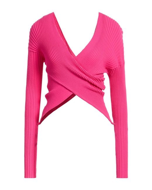 Semicouture Red Fuchsia Sweater Viscose, Polyester