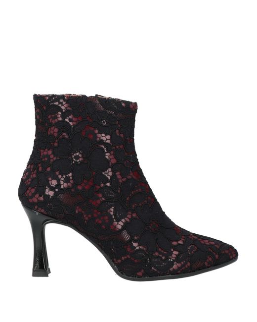 Divine Follie Black Ankle Boots Textile Fibers