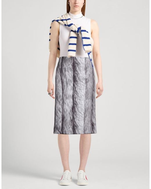 MEIMEIJ Gray Midi Skirt Polyester