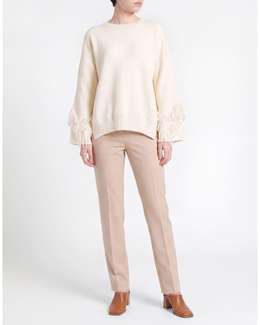 D.exterior White Ivory Sweater Wool, Polyester, Polyamide