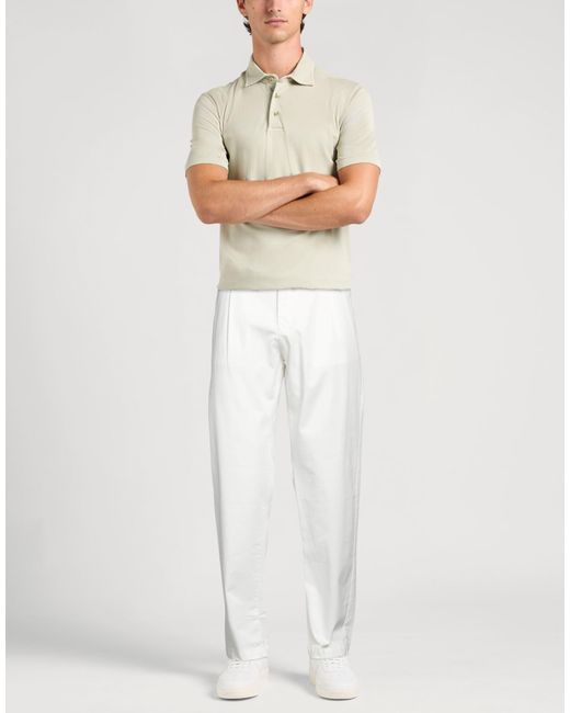 Eleventy White Pants Cotton, Elastane for men