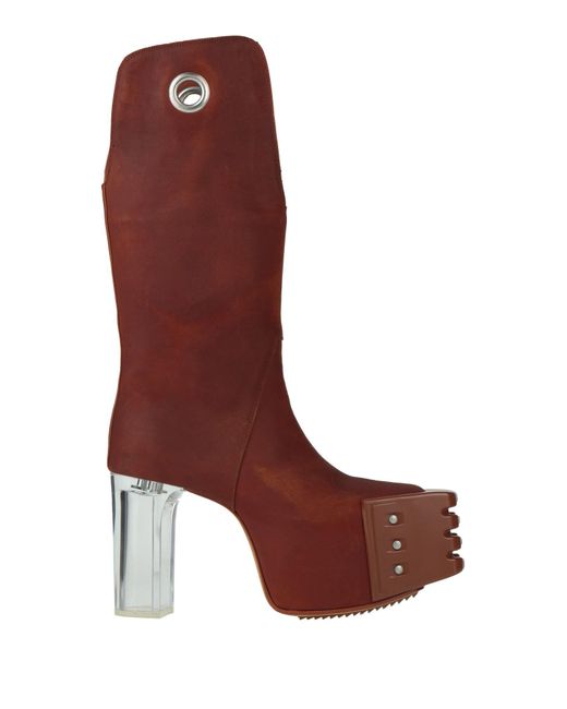 Rick Owens Red Boot Leather