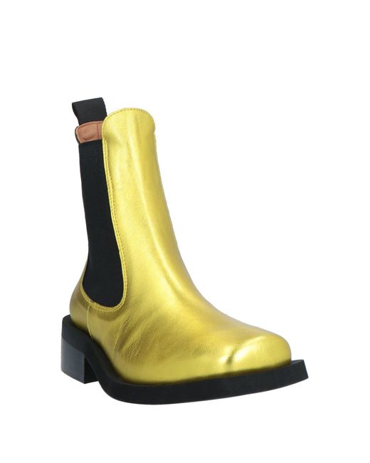 Ganni Yellow Ankle Boots