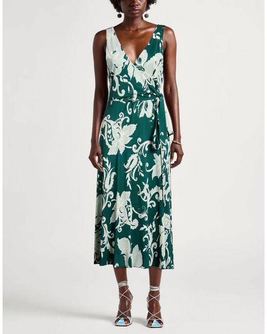 iBlues Green Dark Midi Dress Viscose, Elastane