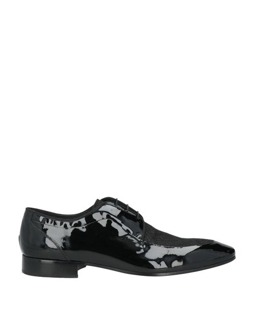 Giovanni Conti Black Lace-Up Shoes Leather, Textile Fibers for men