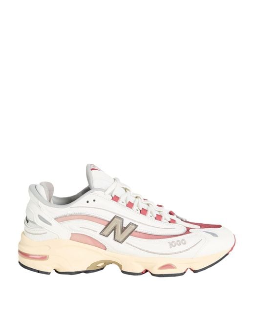 New Balance White 1000 Sneakers Leather, Textile Fibers for men