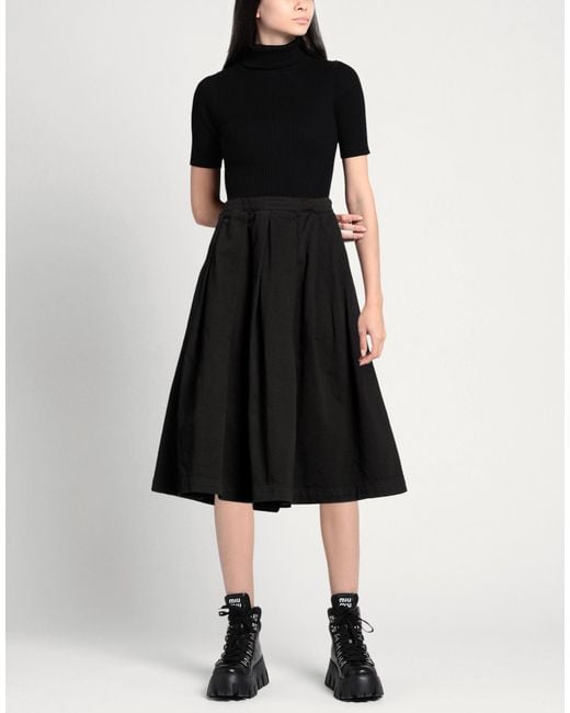 Societe Anonyme Black Midi Skirt Cotton