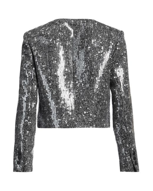 Sandro Black Charcoal Jacket Polyester, Wool, Acrylic, Cotton