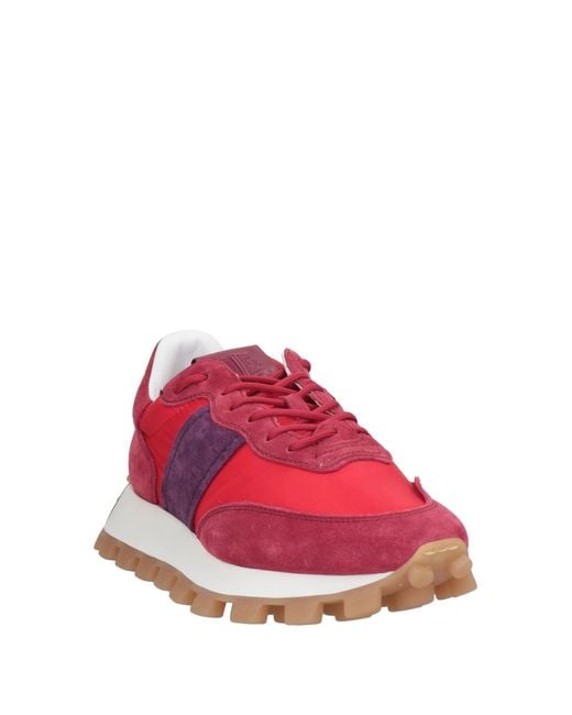 Tod's Pink Sneakers Leather, Textile Fibers