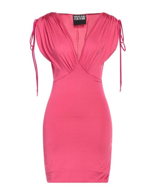 Versace Jeans Couture Pink Fuchsia Mini Dress Acetate, Elastane