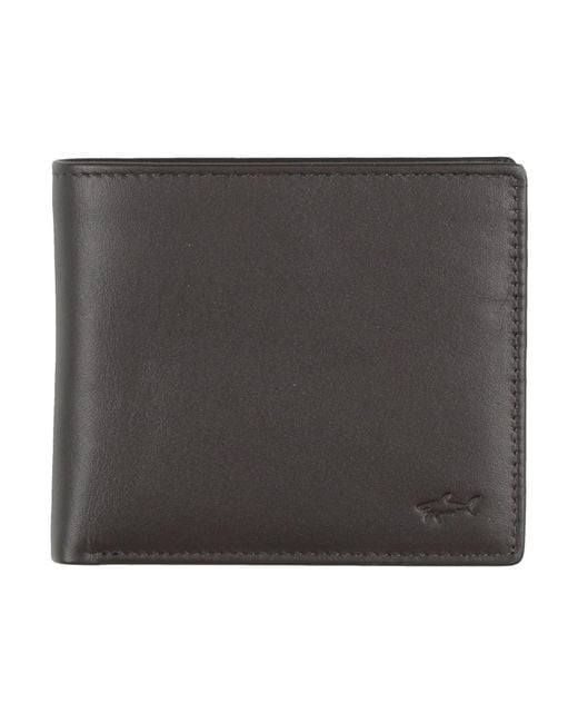 Paul & Shark Black Wallet Cow Leather for men