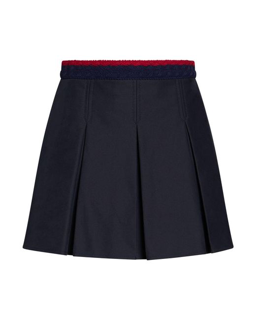 Moncler Blue Mini Skirt Cotton, Elastane