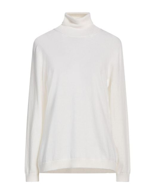 Gran Sasso White Turtleneck Virgin Wool