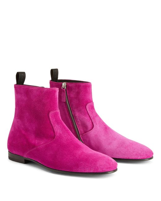 Giuseppe Zanotti Stiefel aus Wildleder in Pink für Herren