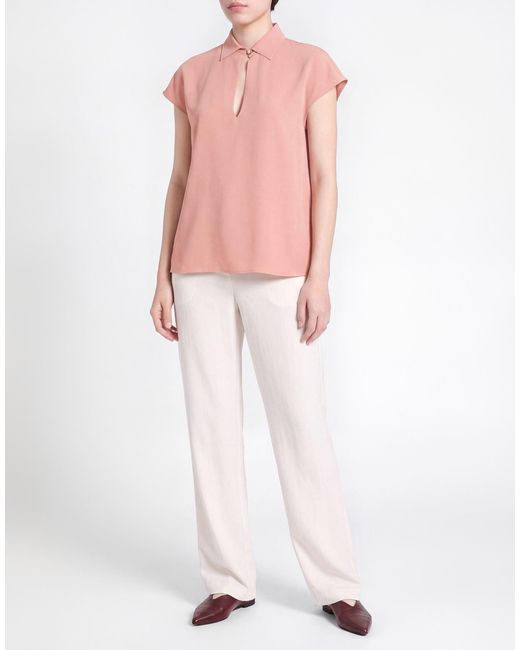 Top Glanshirt de color Pink