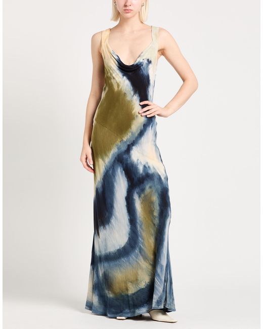 Raquel Allegra Blue Maxi Dress Viscose