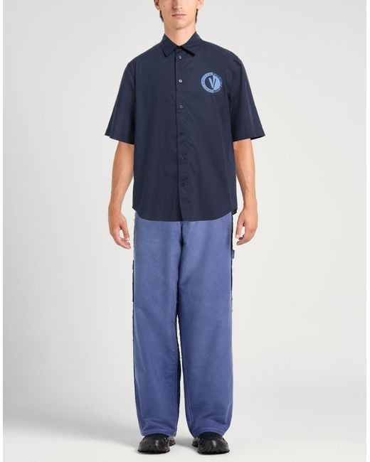 Versace Jeans Couture Blue Shirt Cotton for men