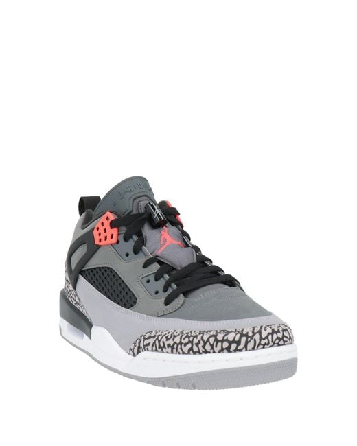 Nike Gray Sneakers Leather, Textile Fibers for men