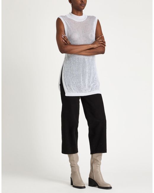 Dondup White Turtleneck Organic Cotton, Polyamide