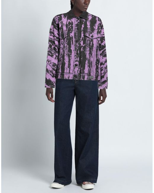Versace Purple Denim Outerwear