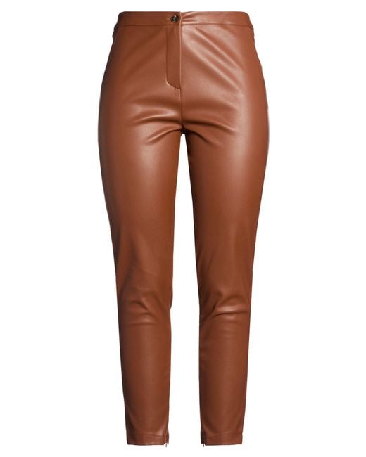 Kaos Brown Pants Polyurethane, Polyester