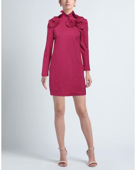 Suoli Pink Fuchsia Mini Dress Viscose, Polyamide, Elastane