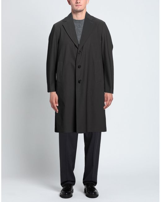 Harris Wharf London Black Overcoat & Trench Coat for men