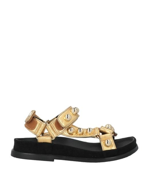 Sandro Metallic Sandals Leather