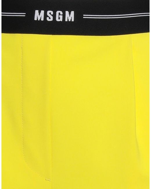 MSGM Yellow Pants Virgin Wool, Elastane