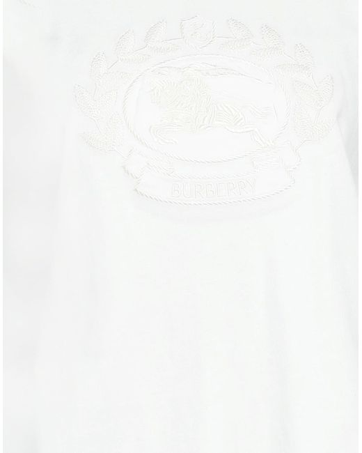 Burberry White T-Shirt Cotton, Elastane