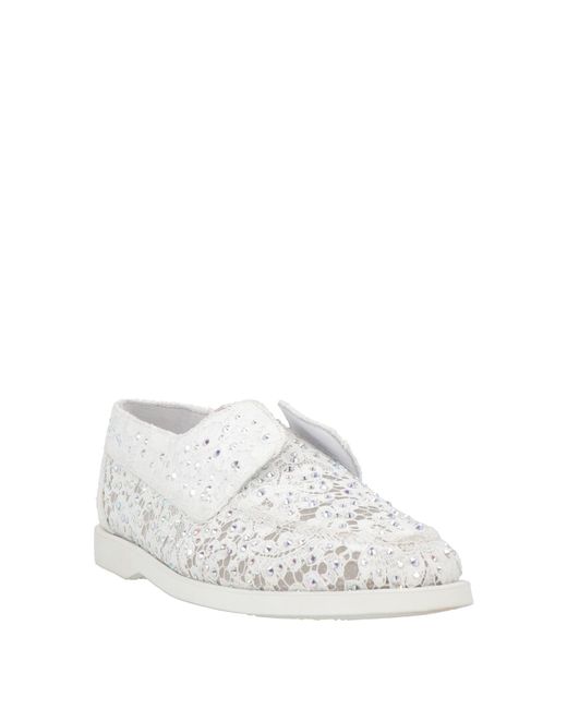 Le Silla White Loafers