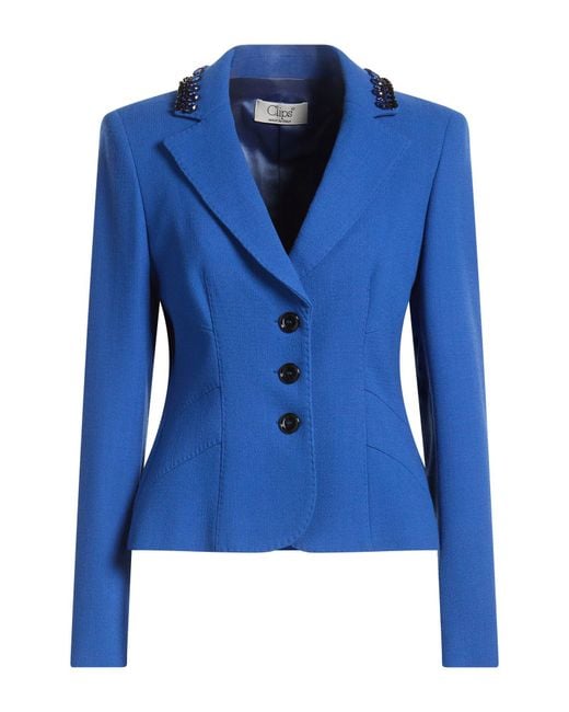 Clips Blue Bright Blazer Virgin Wool